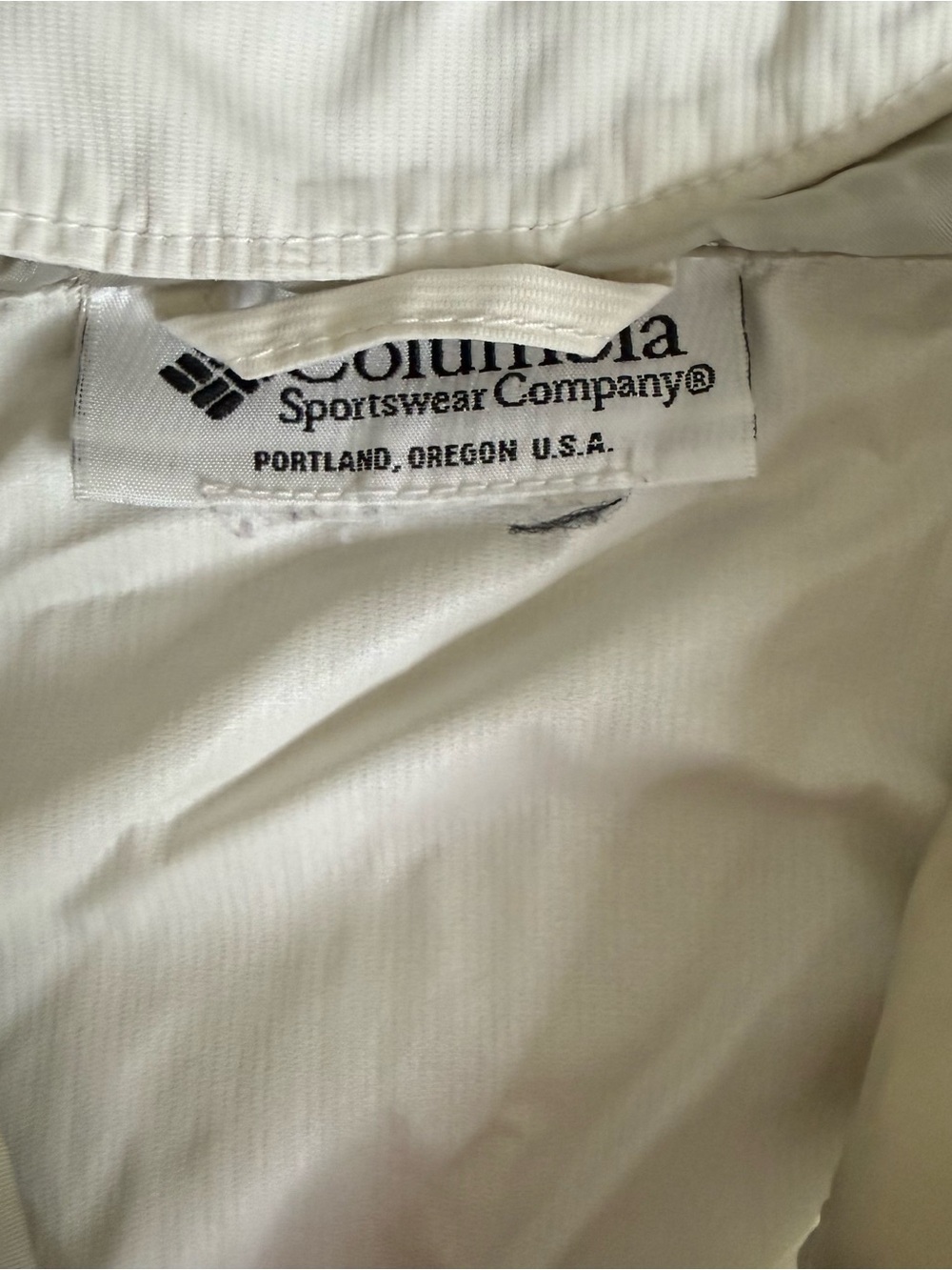 Columbia Vintage Packable Windbreaker Jacket Red White Cream Hooded Full Zip - Picture 5 of 13